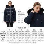 MOERDENG Women's Warm Winter Puffer Coat Thicken Fleece Lined Down Jacket Faux Fur Detachable Hood Snow Parka