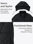 Wantdo Women's Winter Jacket Fur Hooded Quilted Parka Coat Black XXL