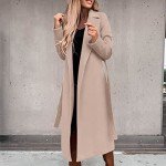 Sales Today Clearance Trench Coat for Women Winter Wool Jacket Trendy Notch Lapel Long Pea Coats Casual Winter Warm Overcoats with Belt