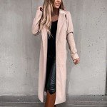 Sales Today Clearance Trench Coat for Women Winter Wool Jacket Trendy Notch Lapel Long Pea Coats Casual Winter Warm Overcoats with Belt