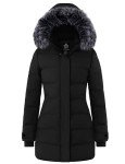 Wantdo Women's Hooded Winter Coat Warm Thicken Puffer Coat Black XL