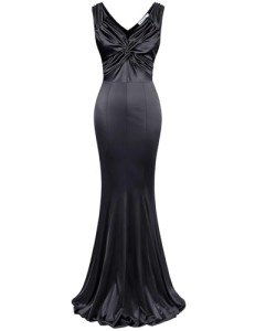 Vintage 1950s Black Ruffle Mermaid Dress, X-Large