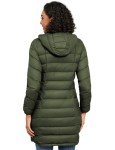 SLOW DOWN Women Lightweight Down Puffer Coat, Women Hooded Mid-Length Packable Winter Jacket with Packing Bag (Olive Green,M)