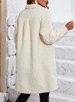 EVALESS Fuzzy Fleece Jackets for Women Fashion Button Down Lapel Long Sherpa Jacket Coat Fall 2024 Outfits Business Casual Long Sleeve Shacket Faux Fur Warm Winter Outwear with Pockets Beige X-Large