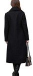 chouyatou Women's Big Notch Lapel Single Breasted Mid-Long Wool Blend Coat, Black, Medium