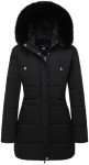 MOERDENG Women's Long Winter Puffer Coat Thicken Fleece Lined Down Jacket Waterproof Faux Fur Detachable Hooded Parka