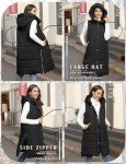 Xukk Puffer Vest for Women Long Down Hooded Vest Womens Sleeveless Zip Up Jacket Winter Thick Coats with Pockets