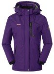 Rdruko Women's Waterproof Ski Snowboard Fleece Jacket Snow Winter Coat Rain Jacket Hooded (Purple, CA M)