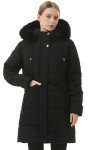 MOERDENG Women's Long Winter Puffer Coat Thicken Fleece Lined Down Jacket Waterproof Faux Fur Detachable Hooded Parka