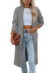 CHICZONE Womens Cardigans Sweaters Long Sleeve Fall Winter Ladies Chunky Knit Jackets Lightweight Trendy Loose Work Long Cardigans Coats Grey Medium