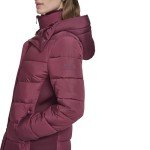 Calvin Klein Women's Long Bib-Front Puffer Jacket, Oxblood, Medium