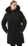 MOERDENG Women's Long Winter Puffer Coat Thicken Fleece Lined Down Jacket Waterproof Faux Fur Detachable Hooded Parka