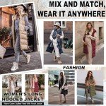 Xukk Puffer Vest for Women Long Down Hooded Vest Womens Sleeveless Zip Up Jacket Winter Thick Coats with Pockets