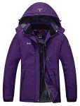 Rdruko Women's Waterproof Ski Snowboard Fleece Jacket Snow Winter Coat Rain Jacket Hooded (Purple, CA M)