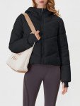 Ogfao Womens Puffer Jacket Winter Short Baggy Quilted Down Coats with Thumbholes