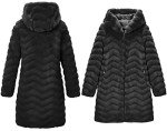 RISISSIDA Long Faux Fur Coat Women Jacket with Hood Fuzzy Fleece Winter Fall Thermal Shearling Warm Fluffy Furry Overcoat Black 120757 X-L