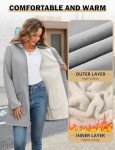 Oleda Zip Up Womens Hoodies Sherpa Fleece Winter Jacket Hoodie Long Sleeve Tunic Sweatshirt Hooded Coats with Pockets Light Grey