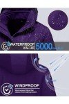 MAGCOMSEN Winter Coats for Women Snow Jacket Waterproof Fleece Lined Ski Coats 3 in 1 Warm Dark Purple XL