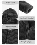RISISSIDA Long Faux Fur Coat Women Jacket with Hood Fuzzy Fleece Winter Fall Thermal Shearling Warm Fluffy Furry Overcoat Black 120757 X-L