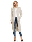 GRACE KARIN Womens Long Duster Cardigan Knit Cardigan Loose Outwear Coat for Spring and Summer Beige L