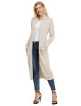 GRACE KARIN Womens Long Duster Cardigan Knit Cardigan Loose Outwear Coat for Spring and Summer Beige L