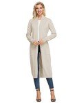 GRACE KARIN Womens Long Duster Cardigan Knit Cardigan Loose Outwear Coat for Spring and Summer Beige L