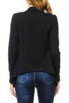 MINEFREE Women's Long Sleeve Classic Draped Open Front Lightweight Blazer(S-3XL), Black, X-Large