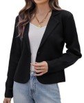 GRACE KARIN Blazers for Women Sweater Lightweight Blazer Casual Work Croppped Cardigan Knit Blazer Jacket for Women Black M
