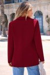 PRETTYGARDEN Women's 2024 Fall Business Casual Blazers Long Sleeve Notch Lapel Trendy Work Office Blazer Jackets Outerwear (Wine Red,X-Large)