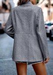 Jhsnjnr Women's Tweed Blazer Casual Long Sleeve Open Front Coat with Pockets Notch Neck Office Suit Jackets Fall Black