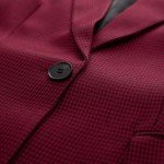 JASAMBAC Work Office Blazers for Women Open Front Long Sleeve Button Down Cardigan Jacket Dressy Business Outfits Wine Red