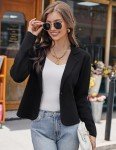 GRACE KARIN Blazers for Women Sweater Lightweight Blazer Casual Work Croppped Cardigan Knit Blazer Jacket for Women Black M