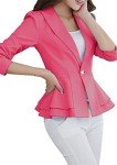 YMING Women's Classic Blazer and Jacket Button Down Blazer Rose XL