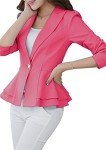 YMING Women's Classic Blazer and Jacket Button Down Blazer Rose XL