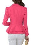YMING Women's Classic Blazer and Jacket Button Down Blazer Rose XL