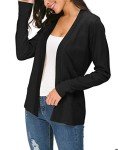 Urban CoCo Women's Long Sleeve Open Front Knit Cardigan Sweater (Black, S)