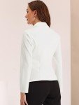 Allegra K Women's Work Office Blazers Stretch Lapel Collar Long Sleeve Jacket Suit Blazer White S
