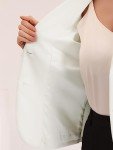 Allegra K Women's Work Office Blazers Stretch Lapel Collar Long Sleeve Jacket Suit Blazer White S