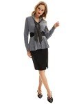 Belle Poque Women's Peplum Hem Sweater Elegant Cardigan Sweater Button Up Vintage Cable Knitted Sweater (Grey, L)