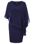 Hanna Nikole Women’s Navy Chiffon Evening Dress
