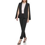DKNY Women's Open Front Blazer Cape, Black, Small