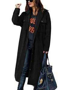 onlypuff Women's Long Flannel Plaid Shacket Jacket Casual Plaid Button Down Shirt Outfits 2024