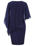 Hanna Nikole Women’s Navy Chiffon Evening Dress