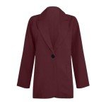 TIMIFIS Blazer Suits for Women 2 Piece Business Professional Work Suits Lapel Blazer Jackets Loose Long Pants with Pockets Coffee