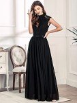 Black Floral Lace Maxi Dress for Bridesmaids
