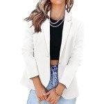 Amazon Outlet Clearance Womens Casual Blazer Jacket 2024 Long Sleeve Open Front Work Suit Solid Color Business Office Blazers Fall Cardigans Cream Blazer