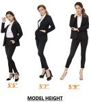 Marycrafts Women's Business Blazer Pant Suit Set for Work 12 Black