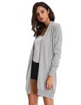 GRACE KARIN Women Classic Open Front Soft Drape Long Cardigan with Pockets (L,Light Grey)