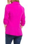 MINEFREE Women's 3/4 Ruched Sleeve Lightweight Work Office Blazer Jacket (S-3XL), Berry, XX-Large