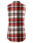 BETTE BOUTIK Women's Plaid Vest Coat Casual Lapel Neck Button Front Sleeveless Blazer Jacket Outerwear-Wine-XL